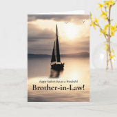 Schwager Frohen Vatertag mit Segelboot  Karte (Gelbe Blume)