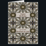 Schwager Geburtstag Abstrakt Mandala Design<br><div class="desc">Ein lustiger Weg,  Ihrem Schwager einen guten Geburtstag zu wünschen. Diese Karte hat ein sehr maskulinarisches Gefühl und besteht aus ineinander greifenden geometrischen Figuren. Die Hauptfarbe ist braun,  schwarz und weiß. Eine schöne Karte,  die ein Mann schätzen wird.</div>