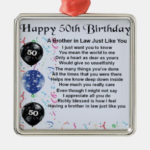 Schwager-Gedicht-50. Geburtstag Silbernes Ornament