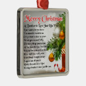 Schwager-Gedicht - Weihnachtsentwurf Silbernes Ornament (Rechts)