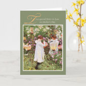 Schwager Muttertag, Mädchen im Blumengarten Karte (Gelbe Blume)