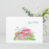 Schwalbe kehren im Frühjahr Personalisiert Station Dankeskarte (Stehend Vorderseite)