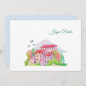 Schwalbe kehren im Frühjahr Personalisiert Station Dankeskarte (Vorne/Hinten)