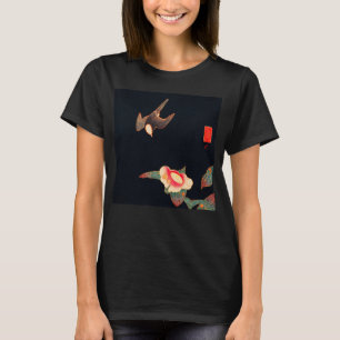 Schwalbe und Kamelie Vintage Vogel Japanisch T-Shirt