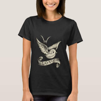 Schwalbe Vintage Vogel Tattoo Liebe Damen Herren T-Shirt