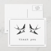 Schwalbe Vögel Danke Postkarte (Vorne/Hinten)