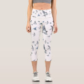 Schwalbe Vögel fliegen Illustration Capri Leggings (Vorderseite)