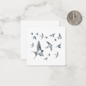 Schwalbe Vögel fliegen Illustration Mitteilungskarte (Vorderseite/Rückseite Beispiel)