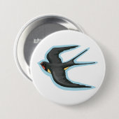 Schwalbe Vogel fliegt Button (Vorne & Hinten)