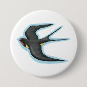 Schwalbe Vogel fliegt Button (Vorderseite)