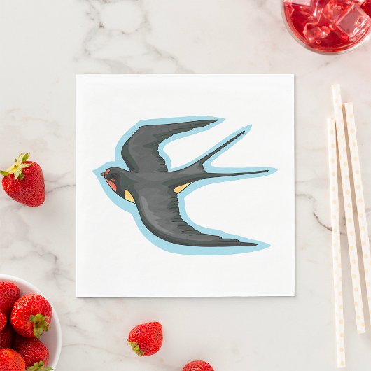 Schwalbe Vogel fliegt Serviette