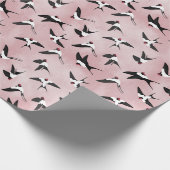 Schwalben am Himmel - Rosa - Große Skala Geschenkpapier (Ecke)