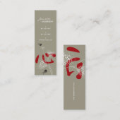 Schwalben Birnen Chinesisches Herz-Orientales Kanj Mini Visitenkarte (Vorne/Hinten)