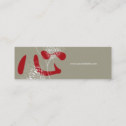 Schwalben Birnen Chinesisches Herz-Orientales Kanj Mini Visitenkarte (Rückseite)