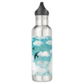 Schwalben fliegen über bewölktem Himmel Edelstahlflasche (Links)