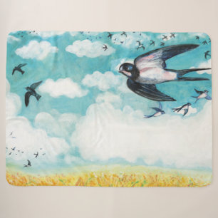 Schwalben fliegen über blauem Himmel Sherpadecke