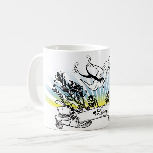 Schwalben-Liebe-Tasse Kaffeetasse (Vorderseite Links)