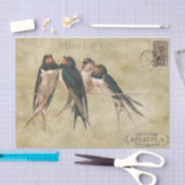 Schwalben Postkarte Seidenpapier (Handwerk)