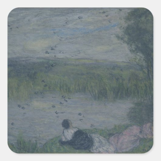 Schwalben Quadratischer Aufkleber (Vorderseite)