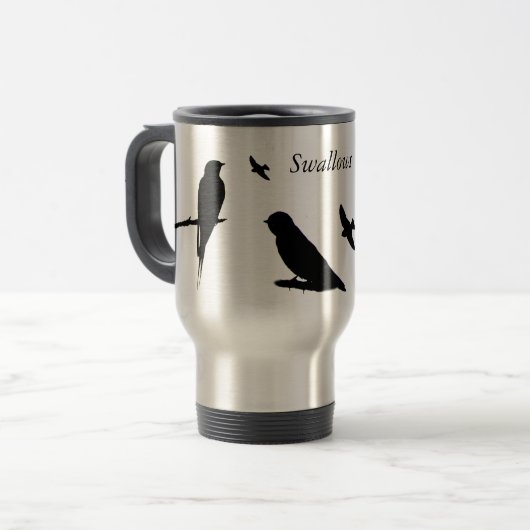 Schwalben-Tasse Reisebecher (Vorderseite Links)