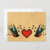 Schwalben und Sterne Postkarte (Vorne/Hinten)