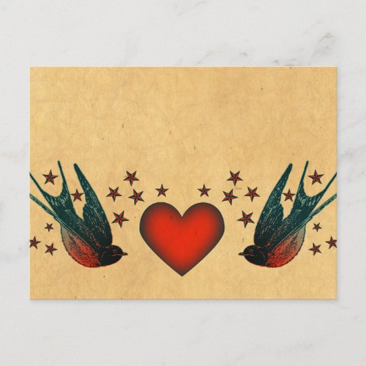 Schwalben und Sterne Postkarte (Vorderseite)