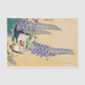 Schwalben und Wisteria von Ohara Koson Seidenpapier (Vorderseite)