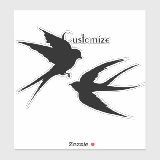 Schwalben Vögel Silhouetten Thunder_Cove Aufkleber (Blatt)