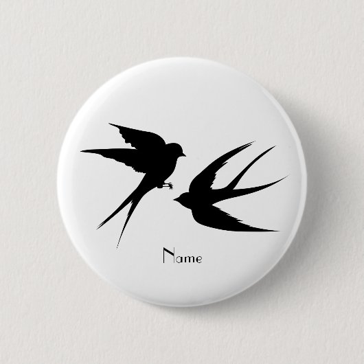 Schwalben Vögel Silhouetten Thunder_Cove Button (Vorderseite)