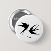 Schwalben Vögel Silhouetten Thunder_Cove Button (Vorne & Hinten)