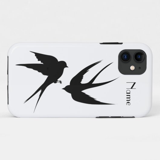 Schwalben Vögel Silhouetten Thunder_Cove Case-Mate iPhone Hülle (Rückseite (Horizontal))