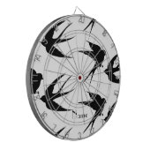 Schwalben Vögel Silhouetten Thunder_Cove Dartscheibe (Vorderseite Links)