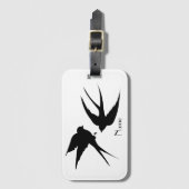 Schwalben Vögel Silhouetten Thunder_Cove Gepäckanhänger (Vorderseite Vertikal)