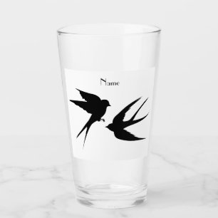 Schwalben Vögel Silhouetten Thunder_Cove Glas