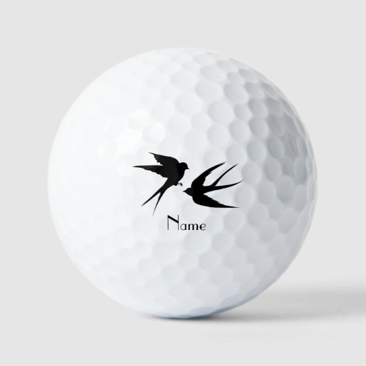 Schwalben Vögel Silhouetten Thunder_Cove Golfball (Vorderseite)