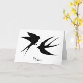 Schwalben Vögel Silhouetten Thunder_Cove Karte (Gelbe Blume)