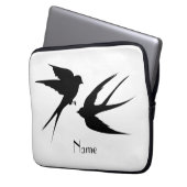 Schwalben Vögel Silhouetten Thunder_Cove Laptopschutzhülle (Vorderseite Links)