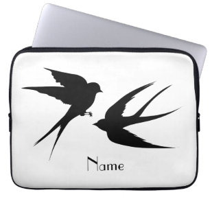 Schwalben Vögel Silhouetten Thunder_Cove Laptopschutzhülle