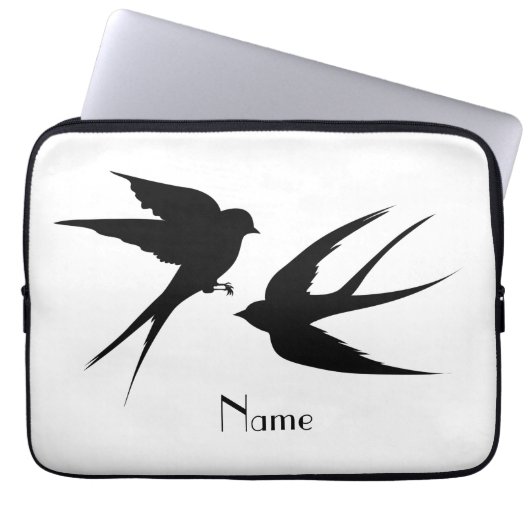Schwalben Vögel Silhouetten Thunder_Cove Laptopschutzhülle (Vorderseite)