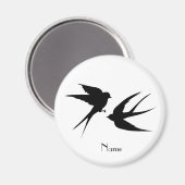 Schwalben Vögel Silhouetten Thunder_Cove Magnet (Vorderseite/Rückseite)