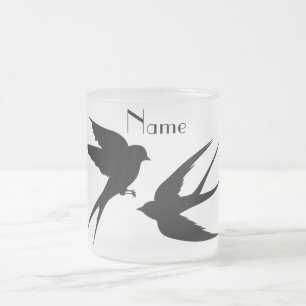 Schwalben Vögel Silhouetten Thunder_Cove Mattglastasse