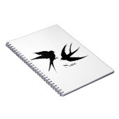 Schwalben Vögel Silhouetten Thunder_Cove Notizblock (Rechte Seite)