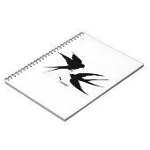 Schwalben Vögel Silhouetten Thunder_Cove Notizblock (Linke Seite)