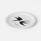 Schwalben Vögel Silhouetten Thunder_Cove Pappteller (Schrägansicht)