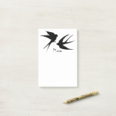 Schwalben Vögel Silhouetten Thunder_Cove Post-it Klebezettel (Auf Schreibtisch)