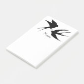Schwalben Vögel Silhouetten Thunder_Cove Post-it Klebezettel (angewinkelt)