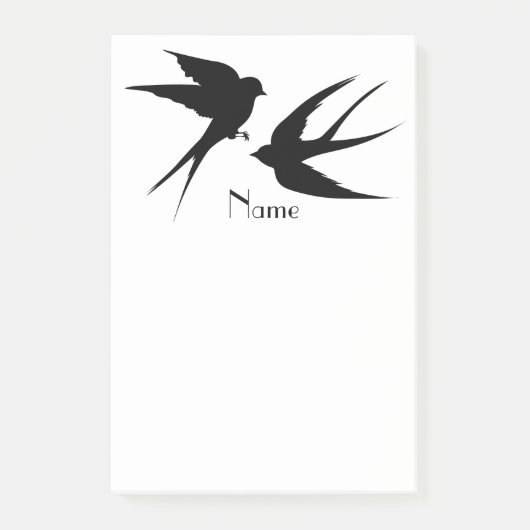 Schwalben Vögel Silhouetten Thunder_Cove Post-it Klebezettel (Vorderseite)