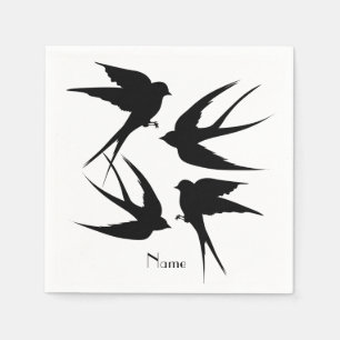 Schwalben Vögel Silhouetten Thunder_Cove Serviette