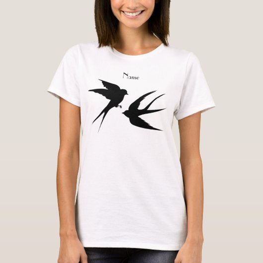 Schwalben Vögel Silhouetten Thunder_Cove T-Shirt (Vorderseite)