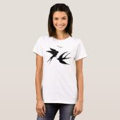 Schwalben Vögel Silhouetten Thunder_Cove T-Shirt (Vorne ganz)